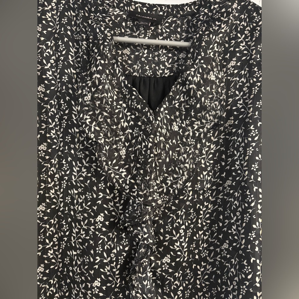 Tamara H. Black and White Floral Blouse - Picture 3 of 11